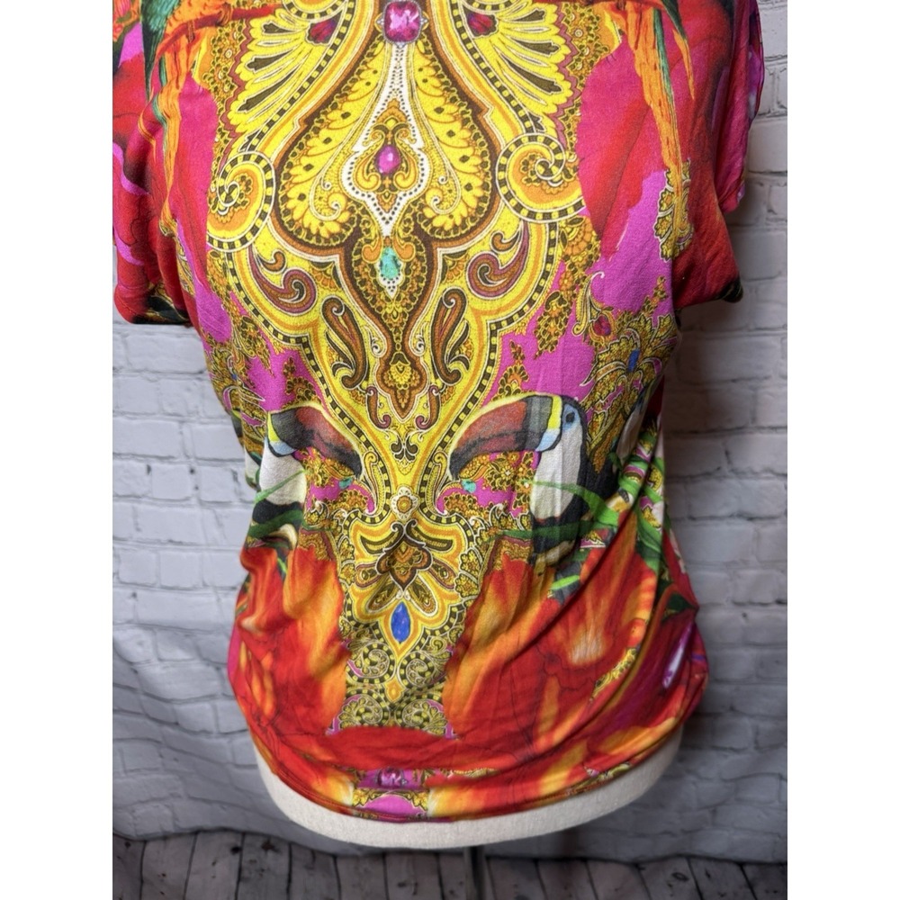 Ted Baker Macaw Tucan Colorful Form Fitting Vacation Tropical Pink 3 (L) - Picture 4 of 11